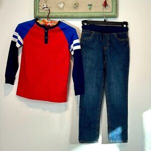 Brand new carters bundle boys winter fall long sleeve shirt and jeans size 8
